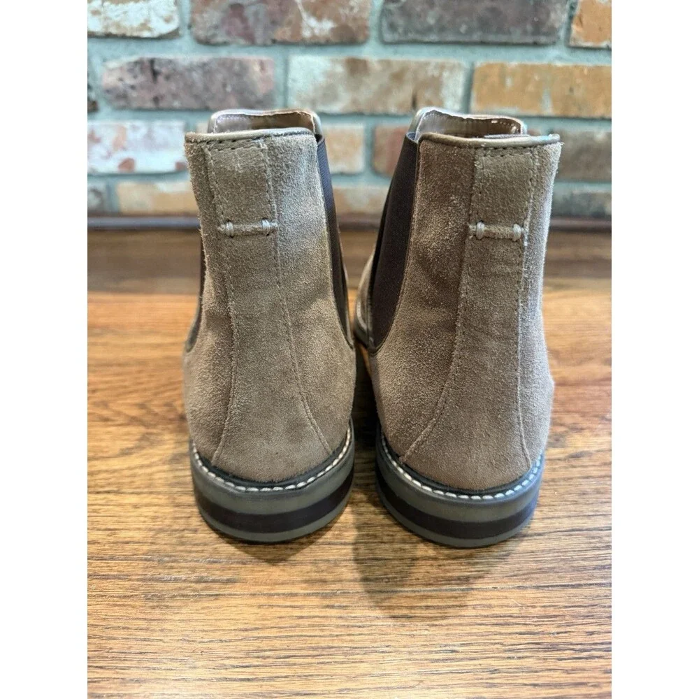 Clarks Collection Jaxen Chelsea Boots Mens 10.5 Taupe Suede Pull On Ankle Boot